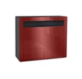Produktbild: Vladon Kommode Valencia (Kommode, Sideboard mit 2 Türen und 1 offenem Fach), Schwarz matt/Bordeaux Hochglanz/Bordeaux Hochglanz (108 x 92 x 40 cm)