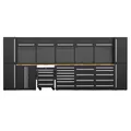 Produktbild: Werkzeugschrank mit Arbeitsplatte & Lochwand | 2025×4750×550 mm | Werkzeugwand