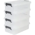 Produktbild: Iris Ohyama - 4er-set, Aufbewahrungsboxen, 4 L, Mit Clips, Stapelbar, Garage - Multi Box Mbx-4 - Transparent