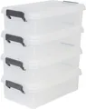 Produktbild: Iris Ohyama, 4er-Set, Aufbewahrungsboxen, 4 L, mit Clips, stapelbar, Garage - Multi Box MBX-4 - Transparent