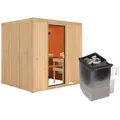 Produktbild: Karibu Sauna Sodin-9 kWOfen int. Steuerung-Ohne Dachkranz inkl. 10-teiligem gratis Saunaset im Wert von 232,94 €