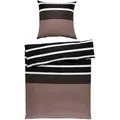 Produktbild: Janine Bettwäsche J.d., Braun, Schwarz, Textil, Streifen, 155x220 cm, Textiles Vertrauen - Oeko-Tex®, bügelfrei, pflegeleicht, atmungsaktiv, hautfreundlich, saugfähig, schadstoffgeprüft, Schlaftextilien, Bettwäsche, Bettwäsche, Satin-Bettwäsche