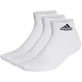 Produktbild: adidas Unisex Quarter Socken, 3er Pack - Cushioned Sportswear Ankle, Logo, gepolstert, einfarbig Weiß 46-48