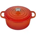 Produktbild: Le Creuset Signature Serie Runder Bräter aus Gusseisen mit Deckel - 22cm - 3.3L - Geeignet für alle Herdarten - Orange