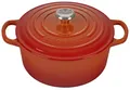 Produktbild: Le Creuset Signature Gusseisen-Bräter mit Deckel, Ø 22 cm, Rund, Für alle Herdarten und Induktion geeignet, Volumen: 3,3 l, 3,932 kg, Ofenrot, 21177220902430