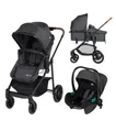 Produktbild: Bebeconfort Haze Trio, Kinderwagen 3-in-1 Komplettset, 0–4 Jahre, max. 22 kg, 2-in-1-Sitzeinheit, wendbarer und leichter Baby-Kinderwagen,i-Size-Babyschale, kompakt zusammenklappbar,Mineral Graphite