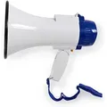 Produktbild: Megaphon maximaler bereich 250 m maximale volumensteuerung 115 db gebaut in mikrofon gebaut in sirene aufzeichnungsfunktion blau weiss