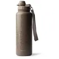 Produktbild: MAMEIDO Thermoflasche, mit 2-in-1 Deckel, Strohhalm und Handschlaufe in 500 ml, 700 ml & 1,2l braun 1200 ml | 30 cm