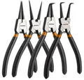 Produktbild: BIGSTREN Sicherungsringzange Zangen Seger-Ringzange, Spar-Set 4-tlg., rutschfest, erleichtert das Spreizen oder Zusammendrücken der Ringe