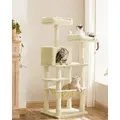 Produktbild: FEANDREA Kratzbaum 143cm, 2 kuschelige Aussichtsplattformen, beige - Beige