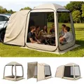 Produktbild: VEVOR Campingzelt, 182,88x182,88 cm, Pop-Up-Zelt für SUV-Heckklappe, tragbares Partyzelt 4-6 Personen mit Tragetasche, Seitenwände aus Netz, für... - Beige