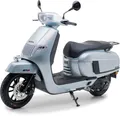 Produktbild: Burnout Motorroller QS125 C Silber, 125 ccm, 99 km/h, Euro 5, Klassisches Design, Keyless Go, Alarmanlage, USB Anschluss