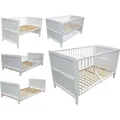 Produktbild: Kinderbett Juniorbett Beistellbett 140x70cm 3in1 weiß - Weiß