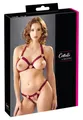Produktbild: Cottelli LINGERIE Offener Spitzen-String-BH mit Kette Rot SM