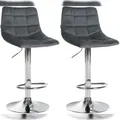 Produktbild: CLP 2er Set Barhocker Jerry Samt dunkelgrau/chrom