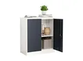 Produktbild: VCM Metall Büroschrank H. 90 x B. 80 x T. 40 cm / Aktenschrank Büromöbel für Ordner / Stahlschrank abschließbar / Flügeltürschrank Malivo 2 fach mit Drehtüren