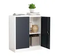 Produktbild: VCM Metall Büroschrank H. 90 x B. 80 x T. 40 cm/Aktenschrank Büromöbel für Ordner/Stahlschrank abschließbar/Flügeltürschrank Malivo 2 Fach mit Drehtüren