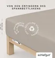 Produktbild: Schlafgut Spannbettlaken PURE Bio-Baumwolle mit Elasthan, dehnbar blickdicht, straff, Bettlaken, Jersey, Gummizug: rundum, (1 Stück), PREMIUM Laken für Matratzen bis 30cm Höhe, in 90x200, 140x200, 180x200