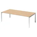 Produktbild: BISLEY Konferenztisch Cito ahorn, verkehrsweiß rechteckig, 4-Fuß-Gestell weiß, 240,0 x 120,0 x 65,0 - 85,0 cm