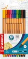 Produktbild: Stabilo® Fineliner point 88® Etui, mit 10 Stiften; Packungsinhalt: 10 Stifte