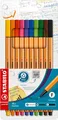 Produktbild: STABILO Punkt 88 Fineliner Pigment Futter Verschiedene Farben - Etui Von 10