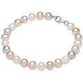 Produktbild: Valero Pearls Perlenarmband silber, mit Süßwasser-Zuchtperle bunt 23 cm