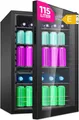 Produktbild: Getränkekühlschrank Glastür 115L schwarz leise 4 Ablagen LED 84,7x54x53,9cm
