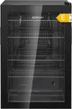 Produktbild: Getränkekühlschrank Glastür 115L schwarz leise 4 Ablagen LED 84,7x54x53,9cm
