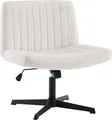 Produktbild: WOLTU Relaxsessel, Polsterstuhl, höhenverstellbar, 360° drehbar, Samt, Cremeweiß