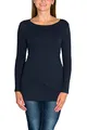 Produktbild: Alkato Damen Langarm Longshirt Langarmshirt Tunika Basic Shirt, Farbe: Dunkelblau, Größe: XL