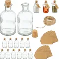 Produktbild: Relaxdays - Dekogläser 16er Set, Glasflaschen mit Korken, 125 ml, Gewürzgläser zum Befüllen mit Deko, transparent/natur