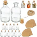 Produktbild: Relaxdays Dekogläser 16er Set, Glasflaschen mit Korken, 125 ml, Gewürzgläser zum Befüllen mit Deko, transparent/natur