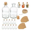 Produktbild: Relaxdays Dekogläser 16er Set, Glasflaschen mit Korken, 125 ml, Gewürzgläser zum Befüllen mit Deko, transparent/Natur