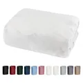Produktbild: Bettlaken 100x200 Cashmere Touch Spannbettlaken Super Soft Winter Spannbetttuch Nicky Plüsch Teddy Typ585 Öko-Tex pflegeleicht weiß für 90x200 bis 110x200