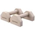 Produktbild: GORILLA SPORTS® Liegestützgriffe - 2er Set, aus Holz, Rutschfest, bis 300kg Belastbar, inkl. Tragetasche - Calisthenics Equipment, Parallettes, Handstand Griffe, Push Up Bars, Liegestütze Barren