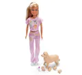 Produktbild: Simba Steffi Love Welcome Puppies – Modepuppe mit trächtiger Hundemama und 2-4 Welpen, inkl. Hundekorb und Zubehör, Puppen-Set für Kinder, 29 cm, ab 3 Jahren