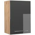 Produktbild: Vicco Hängeschrank, Schwarz Hochglanz, Honigeiche, Holzwerkstoff, 3 Fächer, Rechteckig, 50x72x34.1 cm, Küchen, Küchenmöbel, Küchenschränke, Küchenoberschränke