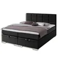 Produktbild: Boxspringbett - schwarz - H3 - 180x200 cm Doppelbett Polsterbett Gästebett