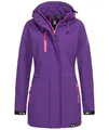 Produktbild: Rock Creek Damen Softshell Jacke Mantel Outdoor-Mantel Damenmantel Softshellmantel Winterjacke Wasserabweisend Kapuze Übergang D-423 Violett 5XL