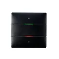 Produktbild: Theben 4800412 LUXORliving iON2, Tastsensor mit 2 Tasten und 2 Status-LEDs in Schwarz, integrierter Temperatursensor, Schalten/Dimmen/Jalousie
