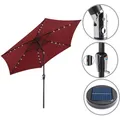 Produktbild: LED Solar Sonnenschirm Miami Rot Alu Ø270cm UV-Schutz 80+