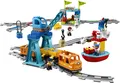 Produktbild: LEGO DUPLO Güterzug, „Push & Go“-Lok mit Lichtern und Geräuschen, Funktionssteinen und 2 Kranen, Spielzeug für Mädchen und Jungen ab 2 Jahren 10875