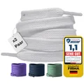 Produktbild: LaceHype 2 Paar Premium Schnürsenkel flach [10 mm breit ] LC1 reißfest Schuhbänder Ersatz Shoelaces aus Polyester für Sneaker, Sportschuhe, Laufschuhe, Turnschuhe (Weiß, 100)