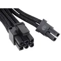 Produktbild: Silverstone Strom Anschlusskabel [1x ATX-Stecker 8pol. (4+4) - 1x ATX-Stecker 8pol. (6+2)] 0.75 m Schwarz