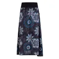 Produktbild: Vishes Langer Damen Herbstrock mit Mandalas in schwarz I Größe 4XL (48) I Handgefertigt aus 100% Baumwolle I Rock mit breitem Bund I Für warme & kalte Monate I Nachhaltige Alternative Bekleidung
