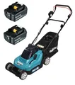 Produktbild: Makita Set DLM382Z 2x18V Akku-Rasenmäher Set mit 2x Akku 4Ah ohne Lader
