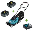 Produktbild: Makita Set DLM382Z 2x18V Akku-Rasenmäher Set DLM382 + 2x Akku 5Ah mit Ladegerät