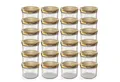 Produktbild: Oputec Einmachglas 24x 230 ml Einmachgläser Schraubdeckel TO 82 Gold Marmeladengläser, Glas / Metall