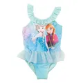 Produktbild: United Labels Disney Die Eiskönigin Badeanzug für Mädchen mit Rüschen, ELSA & Anna Frozen, Blau, 110-116, Schwimmanzug Kinder, Schwimmkleidung
