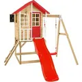 Produktbild: Zwerkules Spielhaus Lolla 2 m. Rutsche u. Schaukel 352 x 280 x 224 cm Rot FSC®